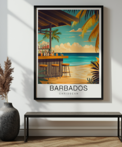 Barbados Travel Poster - Rum Bar