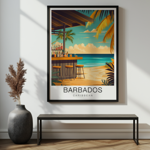 Barbados Travel Poster - Rum Bar