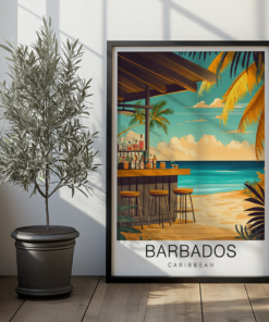 Barbados Travel Poster - Rum Bar