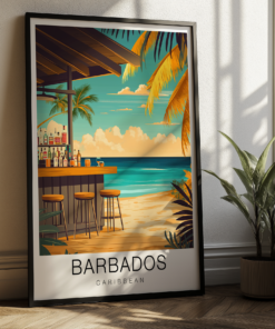 Barbados Travel Poster - Rum Bar