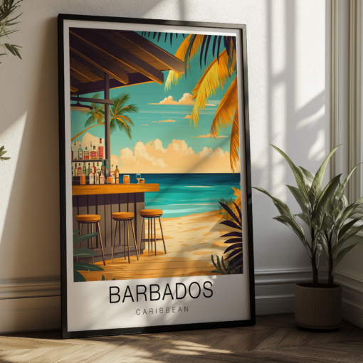 Barbados Travel Poster - Rum Bar