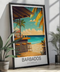 Barbados Travel Poster - Rum Bar