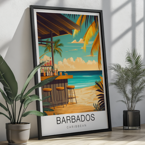 Barbados Travel Poster - Rum Bar