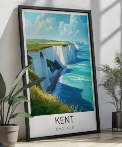 Kent Travel Poster - White Cliffs of Dover