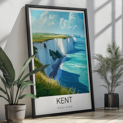 Kent Travel Poster - White Cliffs of Dover