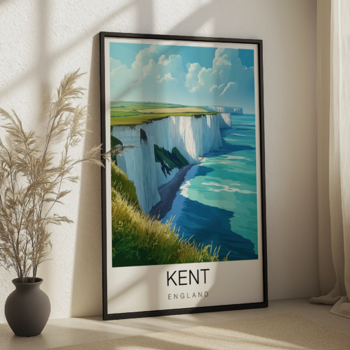 Kent Travel Poster - White Cliffs of Dover