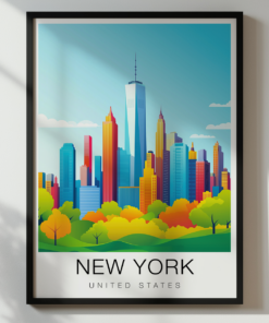 New York Travel Poster - Skyline