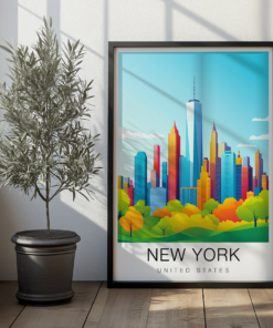 New York Travel Poster - Skyline