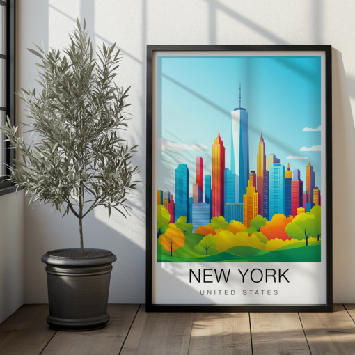 New York Travel Poster - Skyline