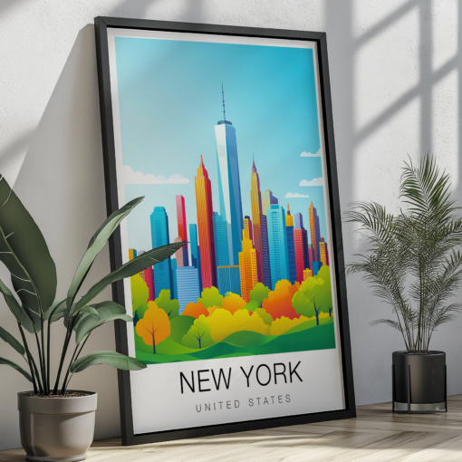 New York Travel Poster - Skyline