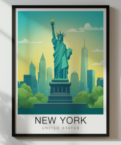 New York Travel Poster – Statue of Liberty