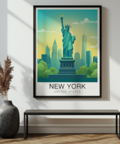 New York Travel Poster – Statue of Liberty