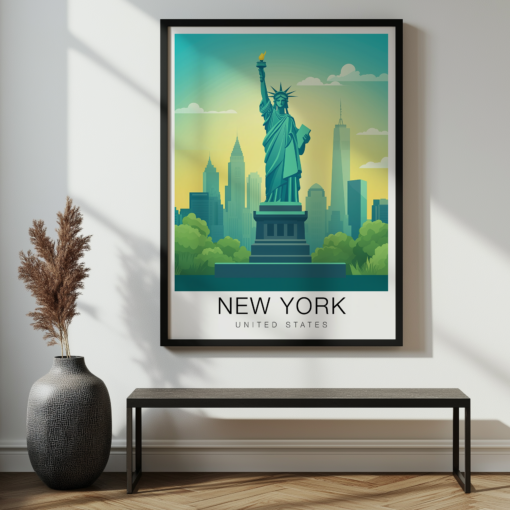 New York Travel Poster – Statue of Liberty