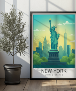 New York Travel Poster – Statue of Liberty