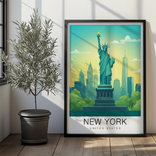 New York Travel Poster – Statue of Liberty