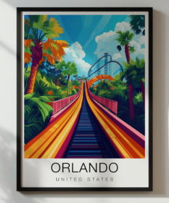 Orlando Travel Poster – Rollercoaster