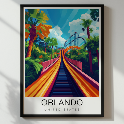 Orlando Travel Poster – Rollercoaster