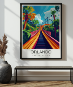 Orlando Travel Poster – Rollercoaster