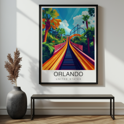 Orlando Travel Poster – Rollercoaster