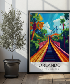 Orlando Travel Poster – Rollercoaster