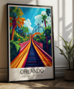 Orlando Travel Poster – Rollercoaster