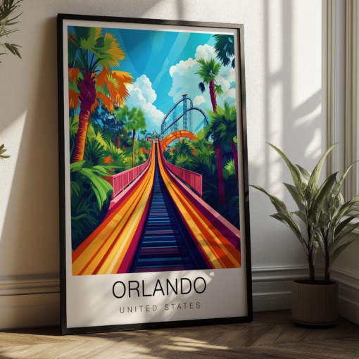 Orlando Travel Poster – Rollercoaster