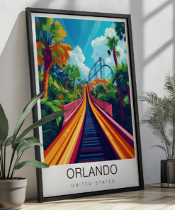 Orlando Travel Poster – Rollercoaster