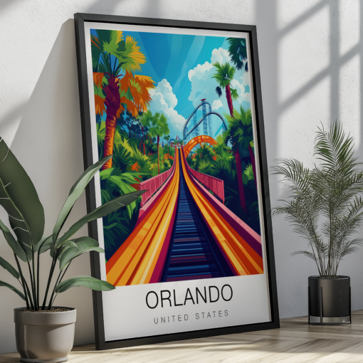 Orlando Travel Poster – Rollercoaster