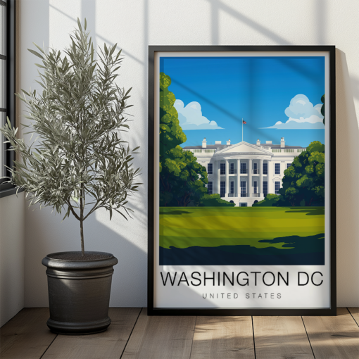 Washington DC Travel Poster - The White House