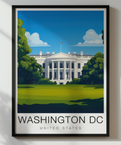 Washington DC Travel Poster – The White House