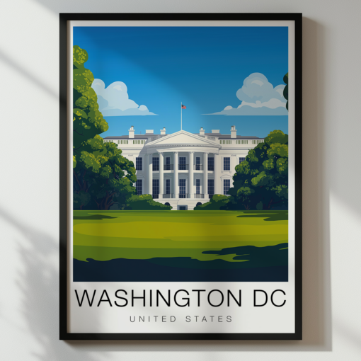 Washington DC Travel Poster – The White House