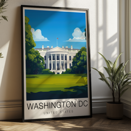 Travel Poster - Washington DC - The White House