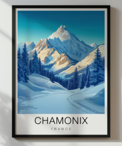 Chamonix Travel Poster - Mont Blanc