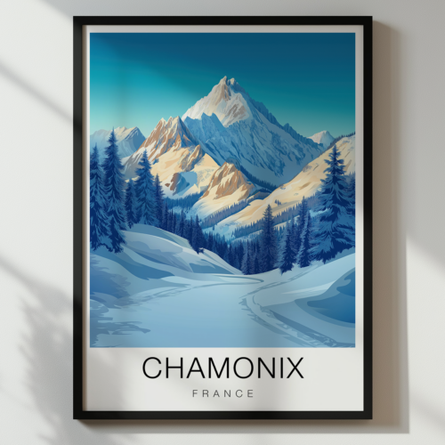 Chamonix Travel Poster - Mont Blanc