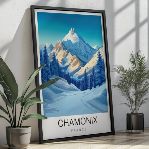 Chamonix Travel Poster - Mont Blanc