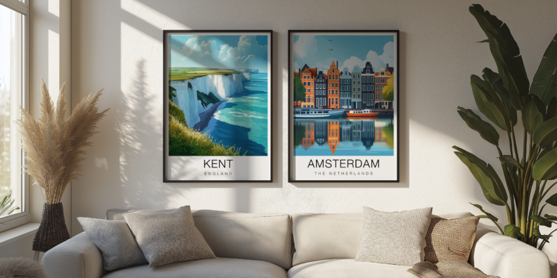 Amsterdam Travel Poster - Canal Houses