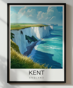 Kent Travel Poster – White Cliffs of Dover