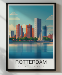 Rotterdam Travel Poster – Skyline