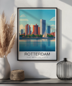 Rotterdam Travel Poster – Skyline