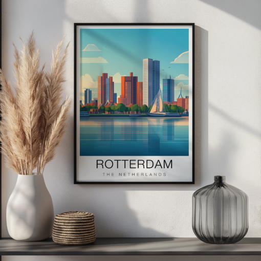 Rotterdam Travel Poster – Skyline