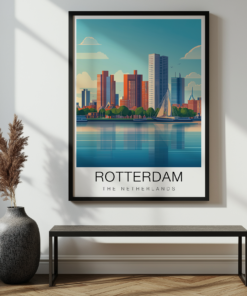 Rotterdam Travel Poster – Skyline