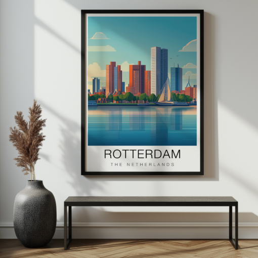 Rotterdam Travel Poster – Skyline