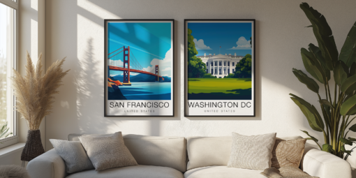 San Francisco Travel Poster – Golden Gate Bridge