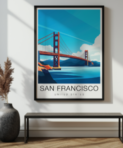 San Francisco Travel Poster – Golden Gate Bridge