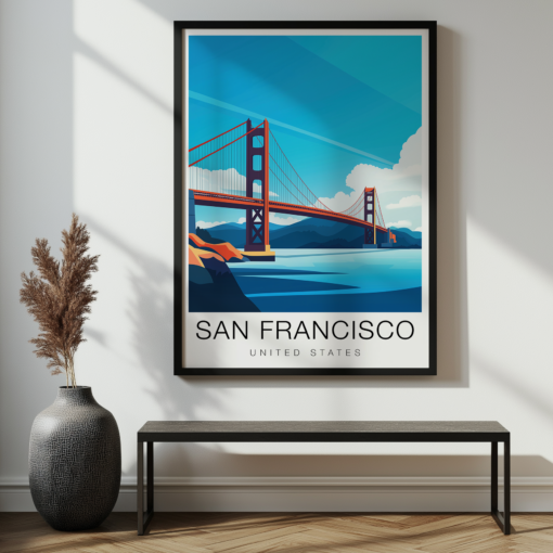 San Francisco Travel Poster – Golden Gate Bridge