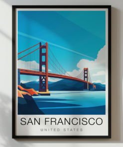 San Francisco Travel Poster – Golden Gate Bridge