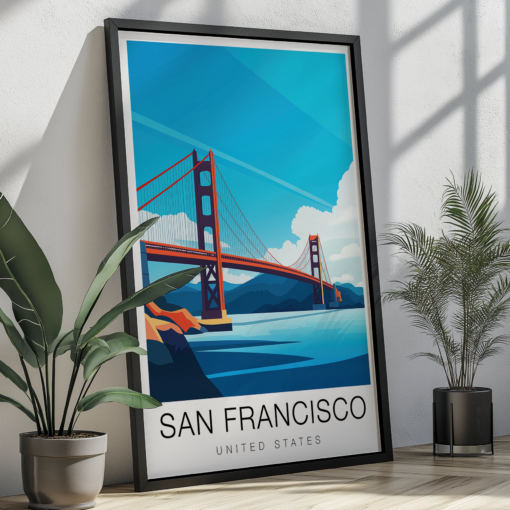 San Francisco Travel Poster – Golden Gate Bridge