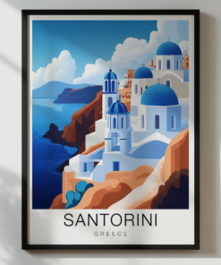 Santorini Travel Poster