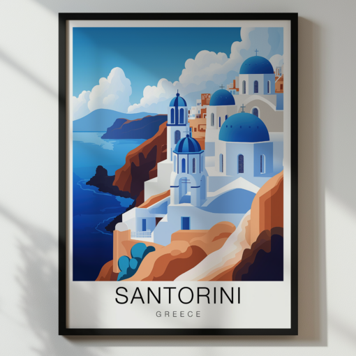 Santorini Travel Poster