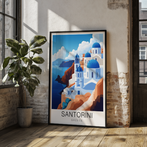 Santorini Travel Poster